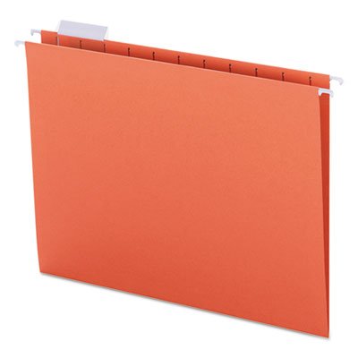 Smead Hanging File Folders, 1/5 Tab, 11 Point Stock, Letter, Orange, 25/Box SMD64065