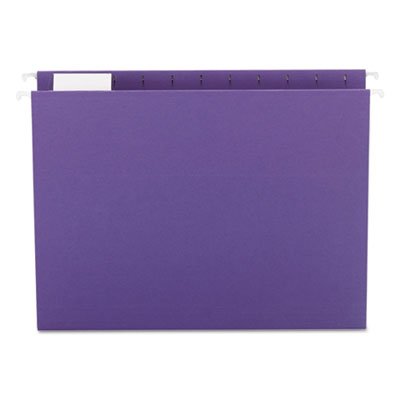 Smead Hanging File Folders, 1/5 Tab, 11 Point Stock, Letter, Purple, 25/Box SMD64072