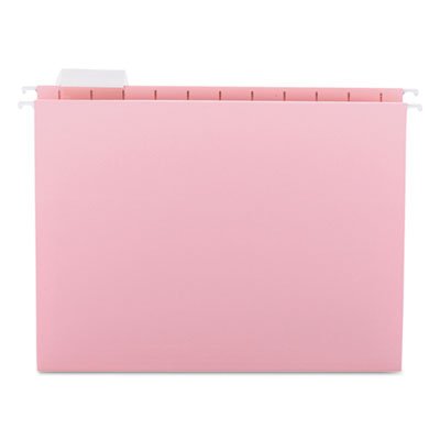 Smead Hanging File Folders, 1/5 Tab, 11 Point Stock, Letter, Pink, 25/Box SMD64066