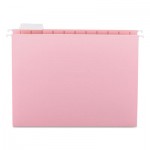Smead Hanging File Folders, 1/5 Tab, 11 Point Stock, Letter, Pink, 25/Box SMD64066