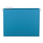 Smead Hanging File Folders, 1/5 Tab, 11 Point Stock, Letter, Teal, 25/Box SMD64074