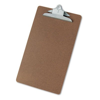 UNV40305 Hardboard Clipboard, 1-1/4" Capacity, Holds 8 1/2 x 14, Brown UNV40305