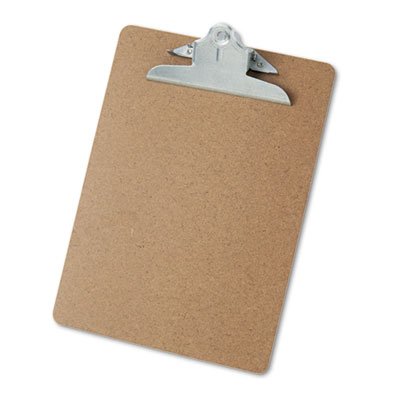 UNV40304 Hardboard Clipboard, 1-1/4" Capacity, Holds 8-1/2 x 11, Brown UNV40304