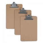 Hardboard Clipboard, 1 1/4" Capacity, 6 x 9 Sheets, Brown UNV05610VP