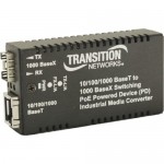 Transition Networks Hardened Mini PD 10/100/1000 Bridging Media Converter M/GE-ISW-SFP-01-PD