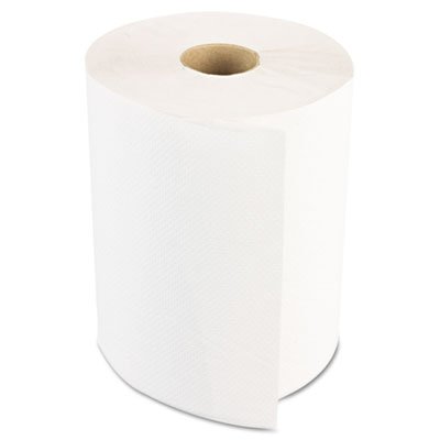 BWK 6250 Hardwound Paper Towels, Nonperforated 1-Ply White, 350ft, 12 Rolls/Carton BWK6250
