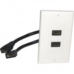 Comprehensive HDMI Wallplate 2 Port Pigtail WP-HM2PT