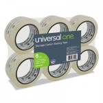UNV33100 Heavy-Duty Acrylic Box Sealing Tape, 48mm x 50m, 3" Core, Clear, 6/Pack UNV33100