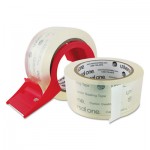 UNV31102 Heavy-Duty Acrylic Box Sealing Tape w/Disp, 48mm x 50m, 3" Core, Clear, 2/Pack UNV31102