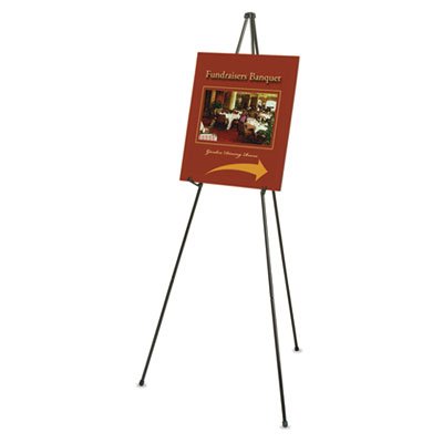 Quartet Heavy-Duty Adjustable Instant Easel Stand, 25" to 63" High, Steel, Black QRT27E