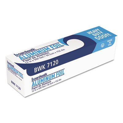 BWK 7120 Heavy-Duty Aluminum Foil Roll, 12" x 500ft, 20 Micron Thickness, Silver BWK7120