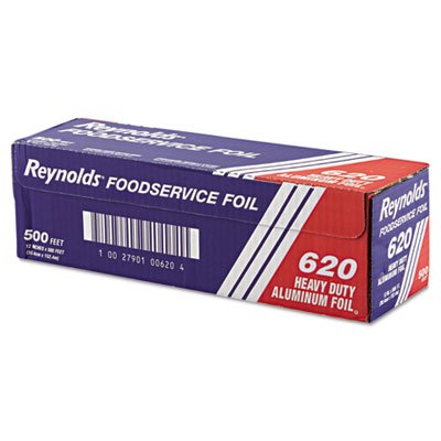 REY 620 Heavy Duty Aluminum Foil Roll, 12" x 500 ft, Silver RFP620