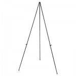 UNV43027 Heavy-Duty Instant Setup Foldaway Easel, Adjusts 25" - 63" High, Aluminum, Black UNV43027