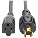 Tripp Lite Heavy-Duty Power Adapter Cord, 15A, 14AWG (NEMA 5-15R to L5-15P), 1-ft. P025-001