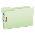 Pendaflex Heavy-Duty Pressboard Folders w/ Embossed Fasteners, Legal Size, Green, 25/Box PFX17186
