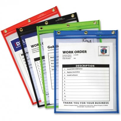 Heavy Duty Super Heavyweight Plus Stitched Shop Ticket Holder, Assorted, 9x12, 20/BX 50920