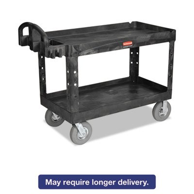 RCP 4546 BLA Heavy-Duty Utility Cart, Two-Shelf, 26w x 55d x 33 1/4h, Black RCP4546BLA