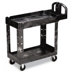 Rubbermaid Commercial FG450088BLA Heavy-Duty Utility Cart, Two-Shelf, 17.13w x 38.5d x 38.88h, Black RCP450088BK