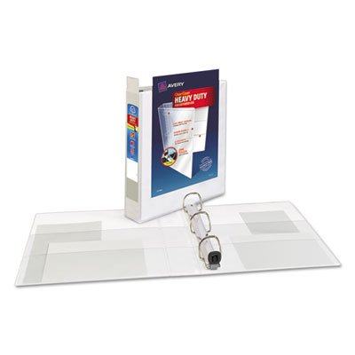 Avery Heavy-Duty View Binder w/Locking 1-Touch EZD Rings, 1 1/2" Cap, White AVE79195