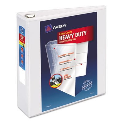 Avery Heavy-Duty View Binder w/Locking 1-Touch EZD Rings, 3" Cap, White AVE79193