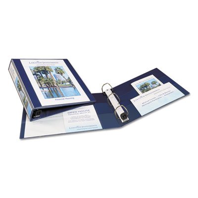 Avery Heavy-Duty View Binder w/1-Touch EZD Rings, 1 1/2" Cap, Navy Blue AVE79805