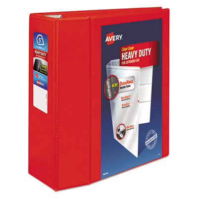 Avery Heavy-Duty View Binder with DuraHinge and Locking One Touch EZD Rings, 3 Rings, 5" Capacity, 11 x 8