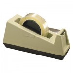 Scotch Heavy-Duty Weighted Desktop Tape Dispenser, 3" Core, Plastic, Putty/Brown MMMC25