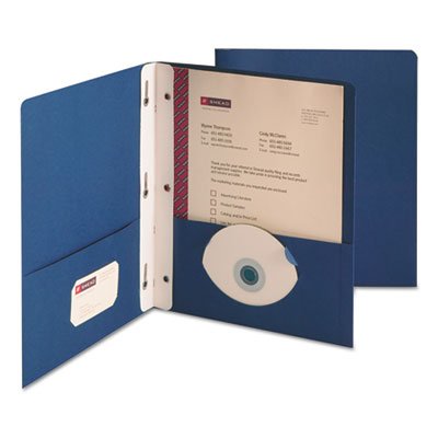 Smead Heavyweight 2-Pocket Folder w/Tang Fastener, Letter, 1/2" Cap, Dark Blue, 25/Box SMD88054