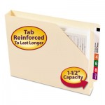 Smead Heavyweight End Tab Jackets w/Reinforced Tabs, Letter, 14pt, Manila, 50/Box SMD75740