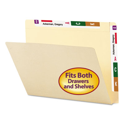 Smead Heavyweight Manila End Tab Conversion File Folders, Straight Tab, Letter Size, 100/Box SMD24190