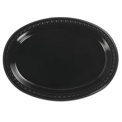 HUH 81411 Heavyweight Plastic Platters, 8 x 11, Black, 125/Bag, 4 Bag/Carton HUH81411