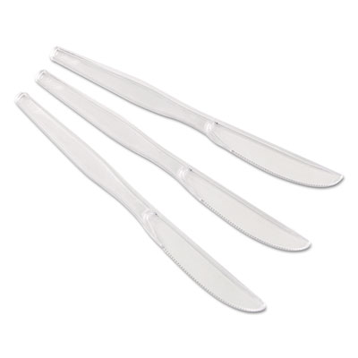 Dixie Heavyweight Polystyrene Cutlery, Knives, Clear, 1,000/Carton DXEKH017