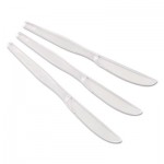 Dixie Heavyweight Polystyrene Cutlery, Knives, Clear, 1,000/Carton DXEKH017