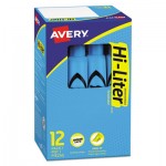 Avery HI-LITER Desk-Style Highlighters, Chisel Tip, Light Blue, Dozen, (7746) AVE07746