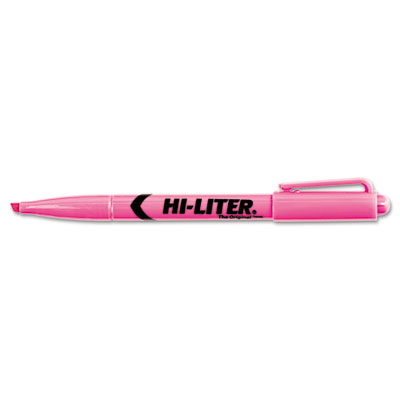 Avery HI-LITER Pen-Style Highlighters, Chisel Tip, Fluorescent Pink, Dozen AVE23592