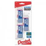 Pentel ZEH10BP3-K6 Hi-Polymer Eraser, Rectangular, Medium, White, Latex-Free Hi-Polymer, 3/Pack PENZEH10BP3K6