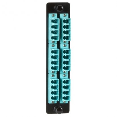 Black Box High-Density Adapter Panel, Ceramic Sleeves, (12) LC Duplex Pairs, Aqua JPM468C