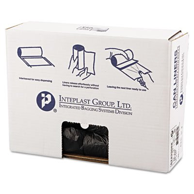 High-Density Can Liner, 24 x 33, 16gal, 8mic, Black, 50/Roll, 20 Rolls/Carton IBSS243308K