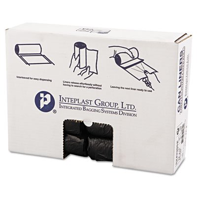 High-Density Can Liner, 24 x 33, 16gal, 6mic, Black, 50/Roll, 20 Rolls/Carton IBSS243306K