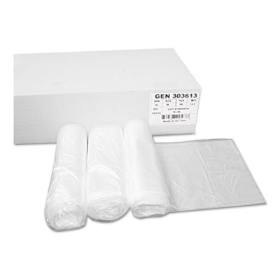 GEN 303613 High-Density Can Liner, 30x36, 20-30 gal, 10 Mic, Natural, 25 Bag/RL, 20 RL/CT GEN303613