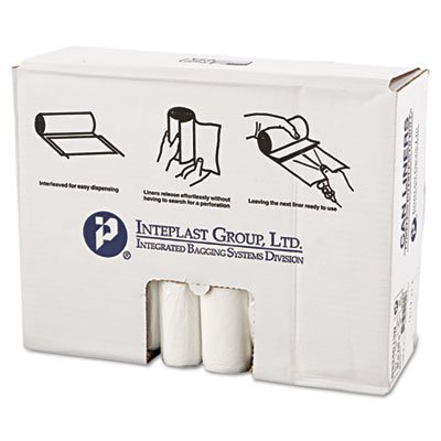 High-Density Can Liner, 33 x 40, 33gal, 13mic, Clear, 25/Roll, 20 Rolls/Carton IBSS334013N