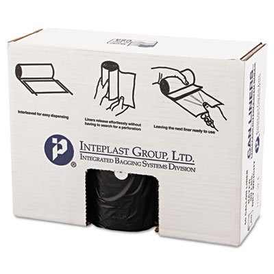 High-Density Can Liner, 38 x 58, 60gal, 22mic, Black, 25/Roll, 6 Rolls/Carton IBSVALH3860K22