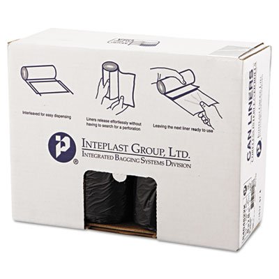 High-Density Can Liner, 40 x 48, 45gal, 22mic, Black, 25/Roll, 6 Rolls/Carton IBSS404822K