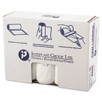 High-Density Can Liner, 40 x 48, 45gal, 17mic, Clear, 25/Roll, 10 Rolls/Carton IBSS404817N