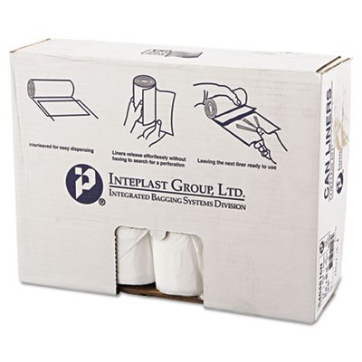 High-Density Can Liner, 40 x 48, 45gal, 16mic, Clear, 25/Roll, 10 Rolls/Carton IBSS404816N