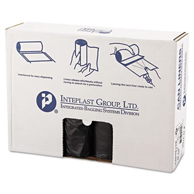 High-Density Can Liner, 40 x 48, 45gal, 12mic, Black, 25/Roll, 10 Rolls/Carton IBSS404812K