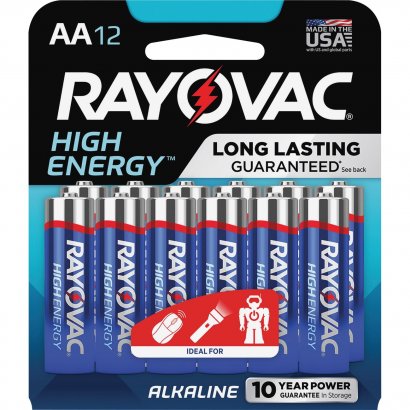 Rayovac High Energy Alkaline AA Batteries 81512KCT