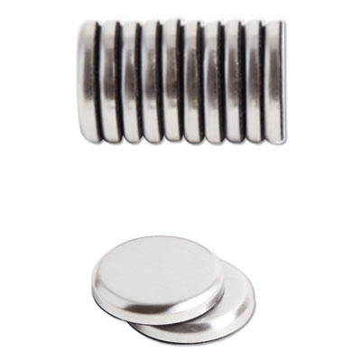 U Brands 2911U00-12 High Energy Magnets, Circle, Silver, 1.25" Dia, 12/Pack UBR2911U0012