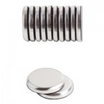 U Brands 2911U00-12 High Energy Magnets, Circle, Silver, 1.25" Dia, 12/Pack UBR2911U0012