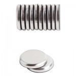 U Brands 2911U00-12 High Energy Magnets, Circle, Silver, 1.25" Dia, 12/Pack UBR2911U0012